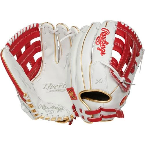 Rawlings Liberty Advanced Limited 2.0 13" Fastpitch Glove-White-Red (Left-Hand Thrower): RLA1306-S Fastpitch Softball Gloves 3 Rawlings Liberty Advanced Limited 2.0 13" Fastpitch Glove-White-Red (Left-Hand Thrower): RLA1306-S Fastpitch Softball Gloves