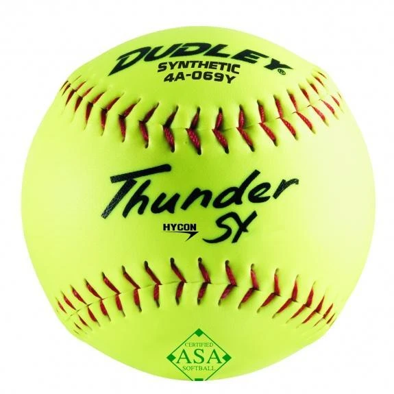 Dudley Hycon SY Synthetic USA/ASA 52-300 12 Inch Softball - One Dozen: 4A069Y Slowpitch Softballs 3 Dudley Hycon SY Synthetic USA/ASA 52-300 12 Inch Softball - One Dozen: 4A069Y Slowpitch Softballs
