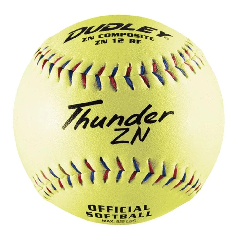 Slowpitch Softballs Dudley .44 COR 525 Comp Non-Stamped Thunder ZN Slowpitch Softball - One Dozen: 43055 3 Slowpitch Softballs Dudley .44 COR 525 Comp Non-Stamped Thunder ZN Slowpitch Softball - One Dozen: 43055