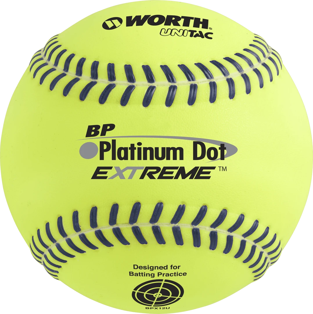 Worth Super Platinum Dot EXTREME Batting Practice Softballs (Dozen): BPX12U Slowpitch Softballs 3 Worth Super Platinum Dot EXTREME Batting Practice Softballs (Dozen): BPX12U Slowpitch Softballs