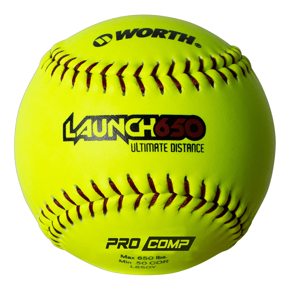 Worth Launch 650 Ultimate Distance Slowpitch Softball (DOZEN): L650Y 3 Worth Launch 650 Ultimate Distance Slowpitch Softball (DOZEN): L650Y