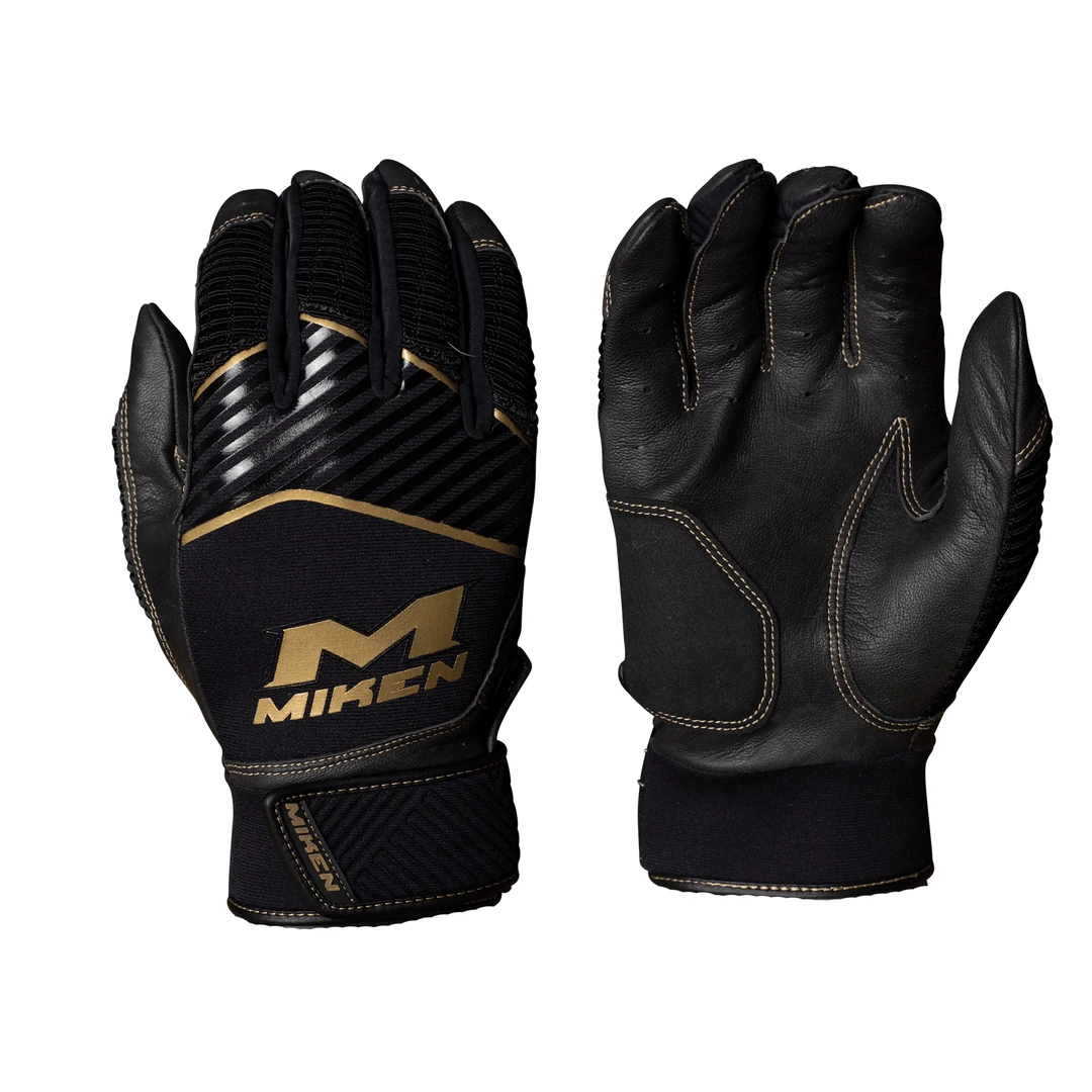 Miken Adult Softball Batting Gloves: MBGGLD 3 Miken Adult Softball Batting Gloves: MBGGLD