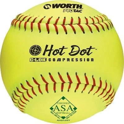 Worth Hot Dot Pro Tac Synthetic USA (ASA) Softball 12 Inch (Dozen): AHD12SY 3 Worth Hot Dot Pro Tac Synthetic USA (ASA) Softball 12 Inch (Dozen): AHD12SY