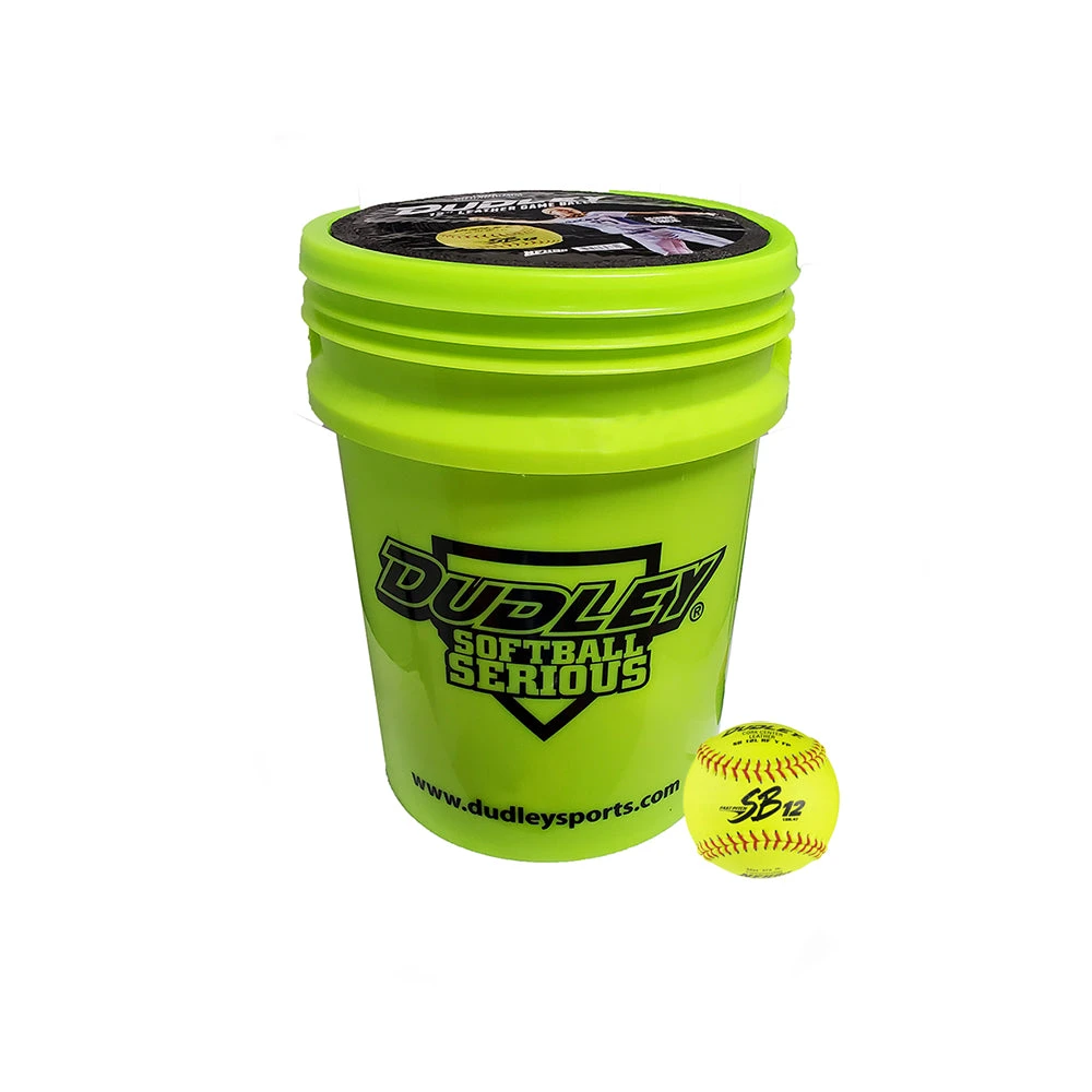 Fastpitch Softballs Dudley 12” NFHS Fastpitch Game Softballs With Bucket: 48054 3 Fastpitch Softballs Dudley 12” NFHS Fastpitch Game Softballs With Bucket: 48054