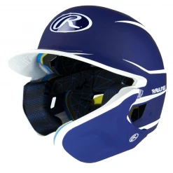 Rawlings Mach Adjust Junior Two-Tone Matte Baseball Batting Helmet With Adjustable Face Guard: MA14J