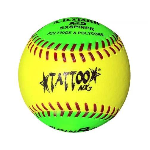 AD Starr Tattoo NX3 12 Inch Spinner Batting Practice Slowpitch Softball - One Dozen: SXSPINPR 3 AD Starr Tattoo NX3 12 Inch Spinner Batting Practice Slowpitch Softball - One Dozen: SXSPINPR