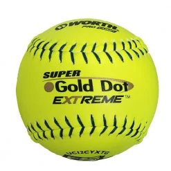 Worth Super Gold Dot Extreme Classic M 12 Inch GSL Logo (Dozen): UC12CYXTG Slowpitch Softballs